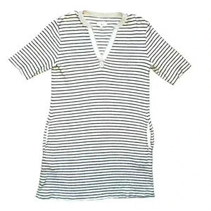 Lou & Grey Nautical Terry Cotton Shift Dress Small Navy & White Striped Small